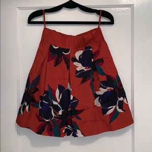 Anthropologie Rust Floral Skirt, Size 6